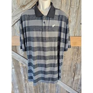 Iron Eagle 3XB performance polo 2 toned grey stripes big and tall EUC